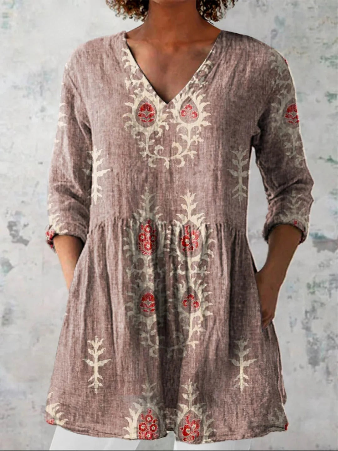 Cindy | Linen Tunic Top