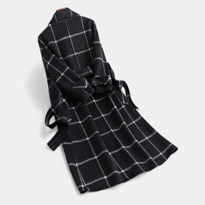 ADRIANA | PLAID WINTER TRENCH COAT