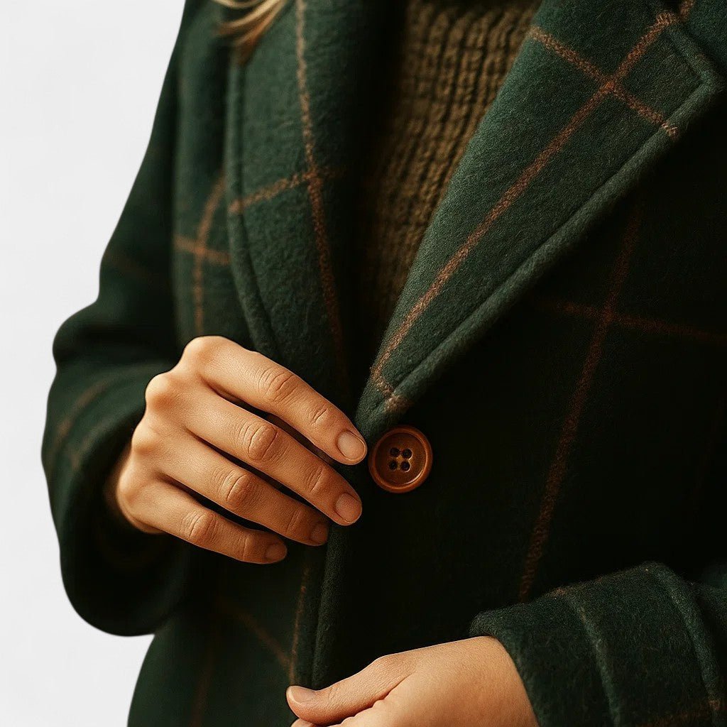 ADRIANA | PLAID WINTER TRENCH COAT
