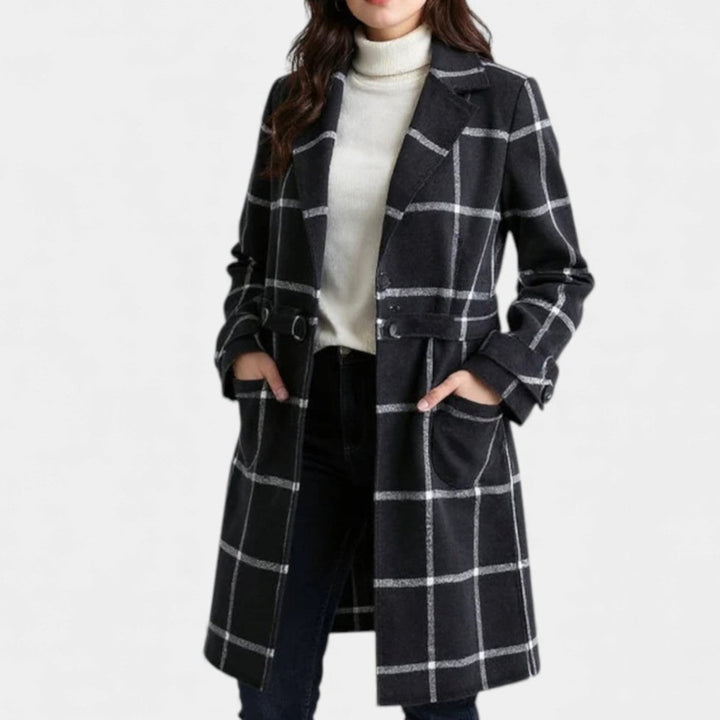 ADRIANA | PLAID WINTER TRENCH COAT