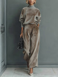 Amanda | Women's Turtleneck Casual Warm Velvet Suit