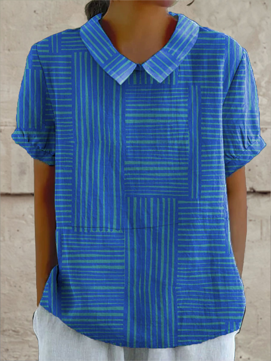 Mila | Artistic Patchwork Collar Blouse