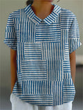 Amelia | Artistic Patchwork Collar Blouse