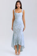 Carmen | Textured Fishtail Midi Dress