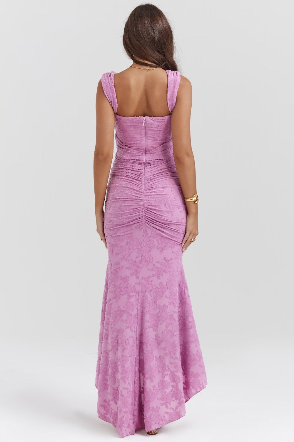 Carmen | Textured Fishtail Midi Dress