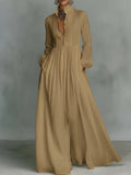 Celine | Flowing Button-Front Maxi Dress