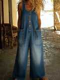 Marlow | Relaxed Denim Button Jumpsuit